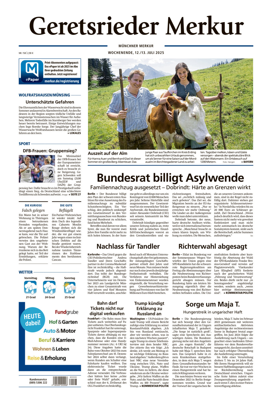 Geretsrieder Merkur vom Samstag, 12.07.2025