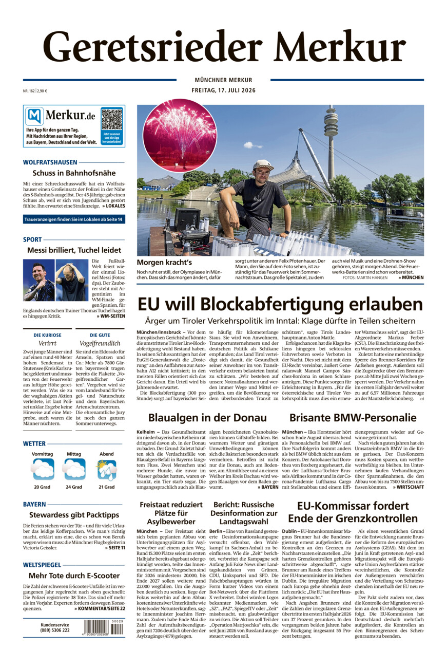 Geretsrieder Merkur vom Freitag, 17.07.2026