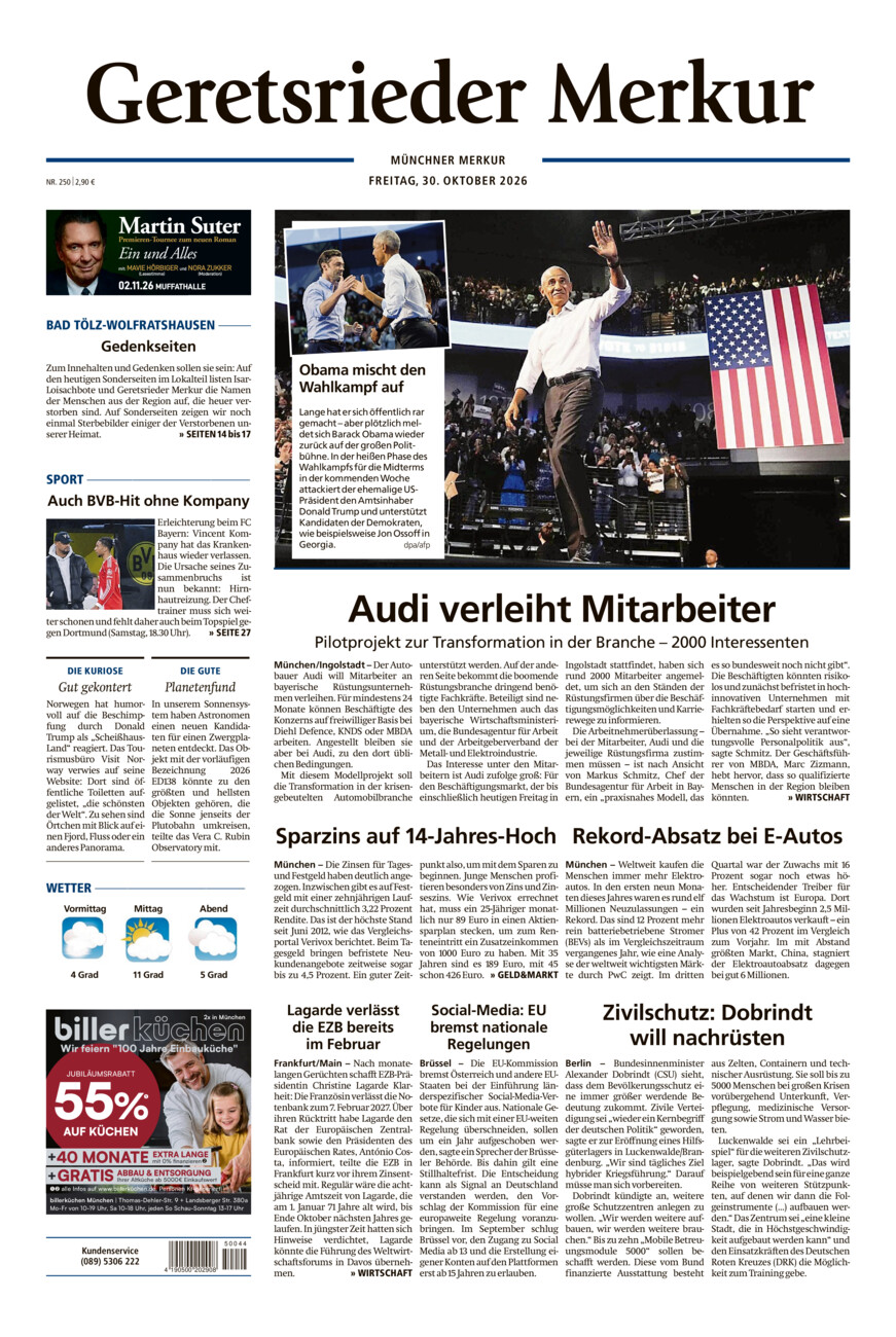 Geretsrieder Merkur vom Freitag, 30.10.2026