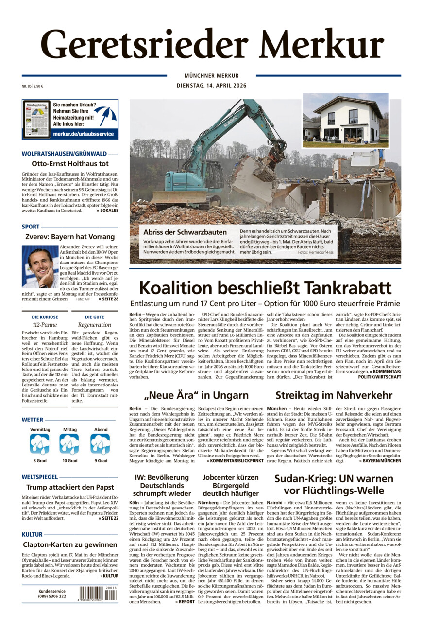 Geretsrieder Merkur vom Dienstag, 14.04.2026