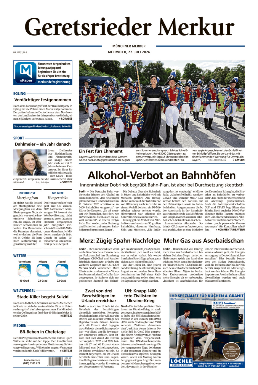 Geretsrieder Merkur vom Mittwoch, 22.07.2026