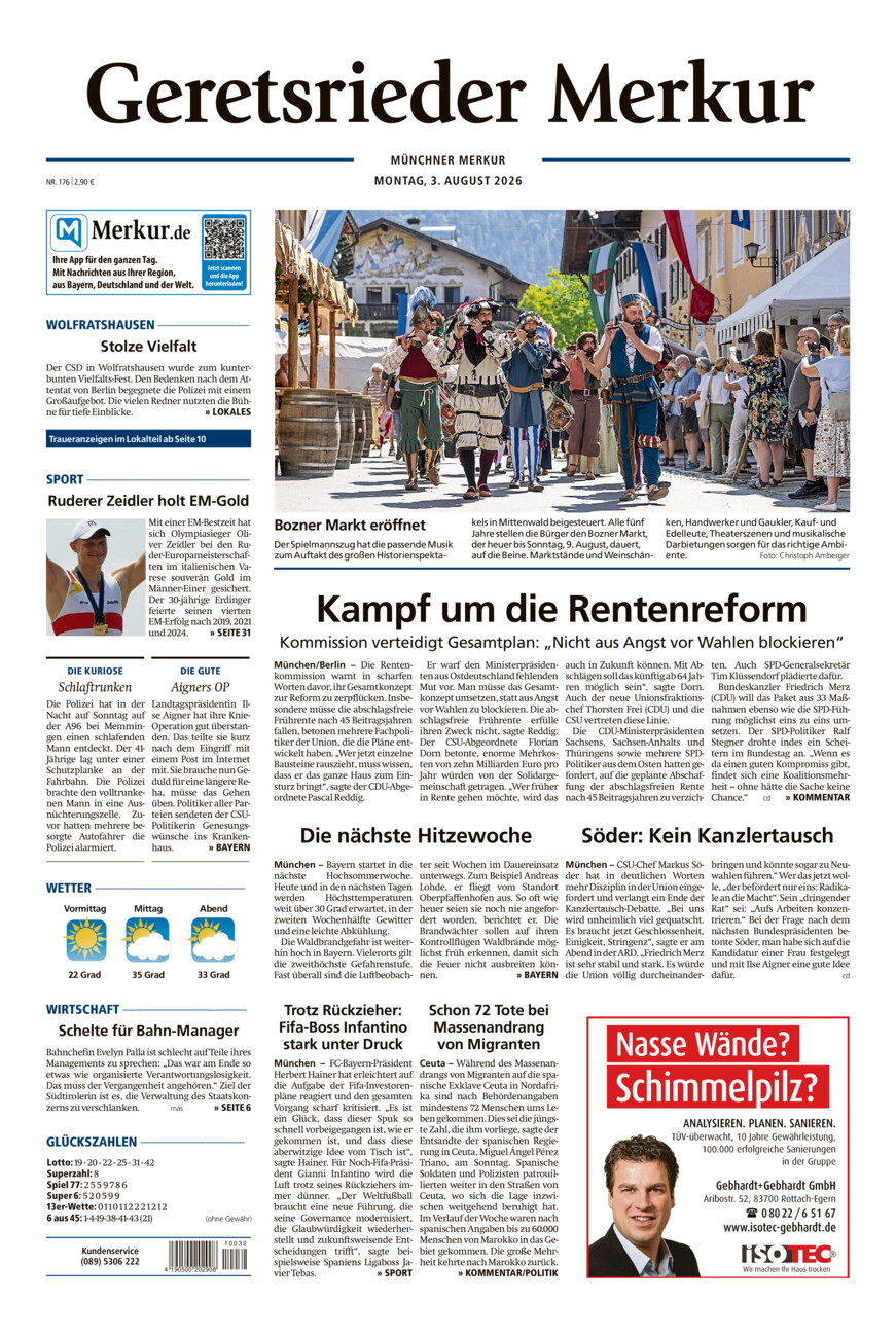 Geretsrieder Merkur vom Montag, 03.08.2026