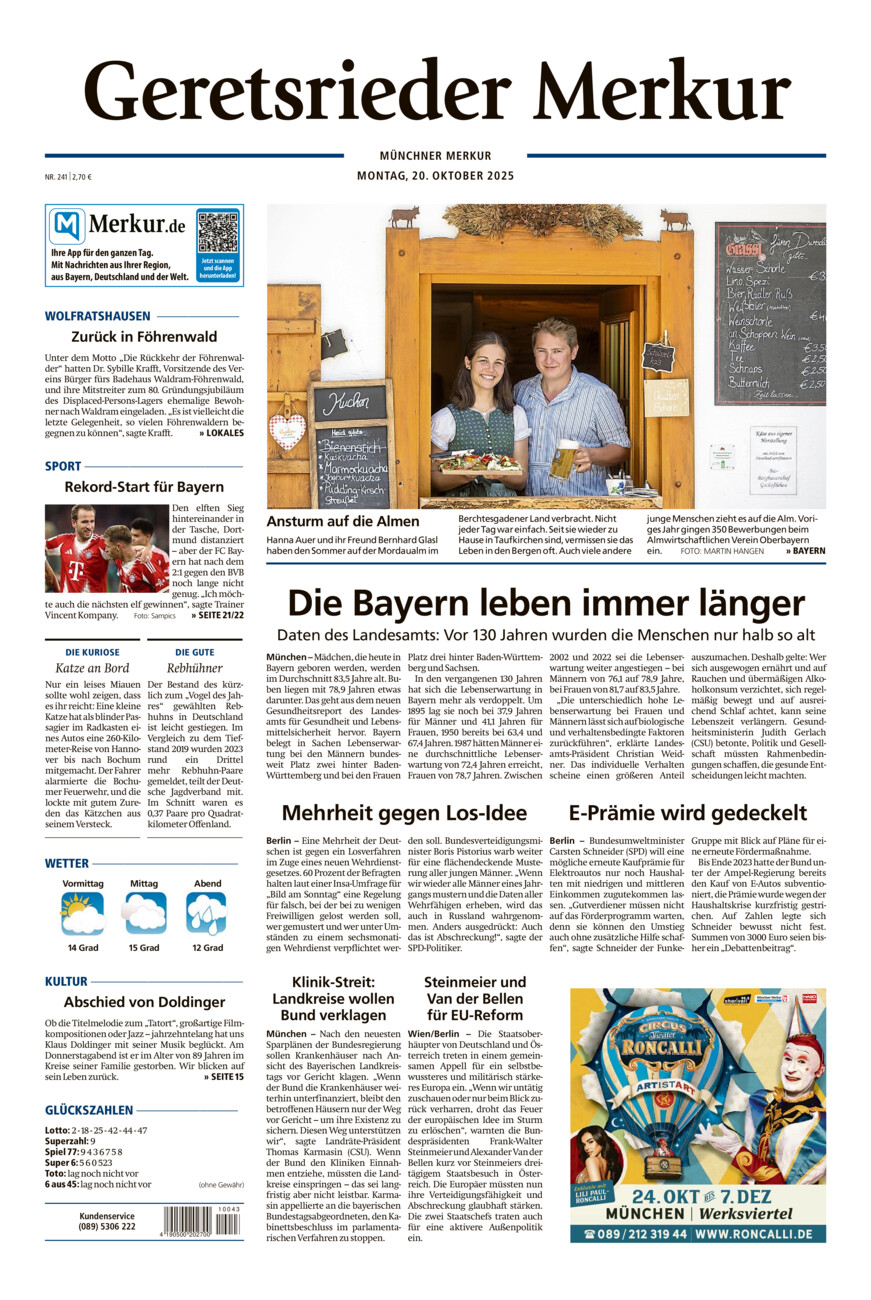 Geretsrieder Merkur vom Montag, 20.10.2025