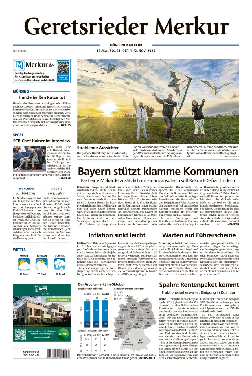Geretsrieder Merkur vom Freitag, 31.10.2025