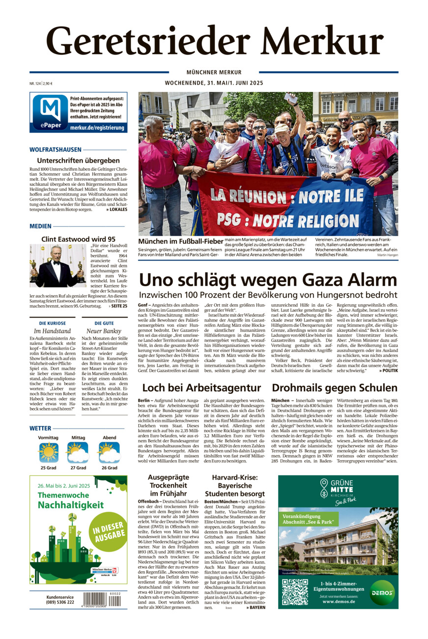 Geretsrieder Merkur vom Samstag, 31.05.2025