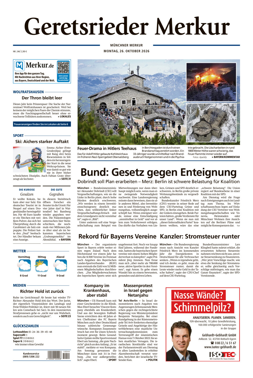 Geretsrieder Merkur vom Montag, 26.10.2026