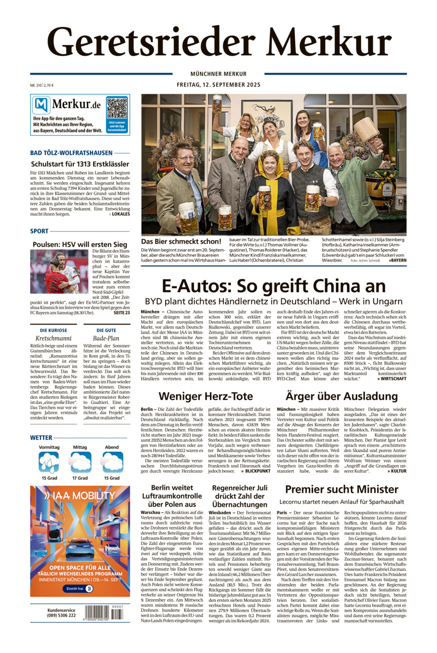Geretsrieder Merkur vom Freitag, 12.09.2025