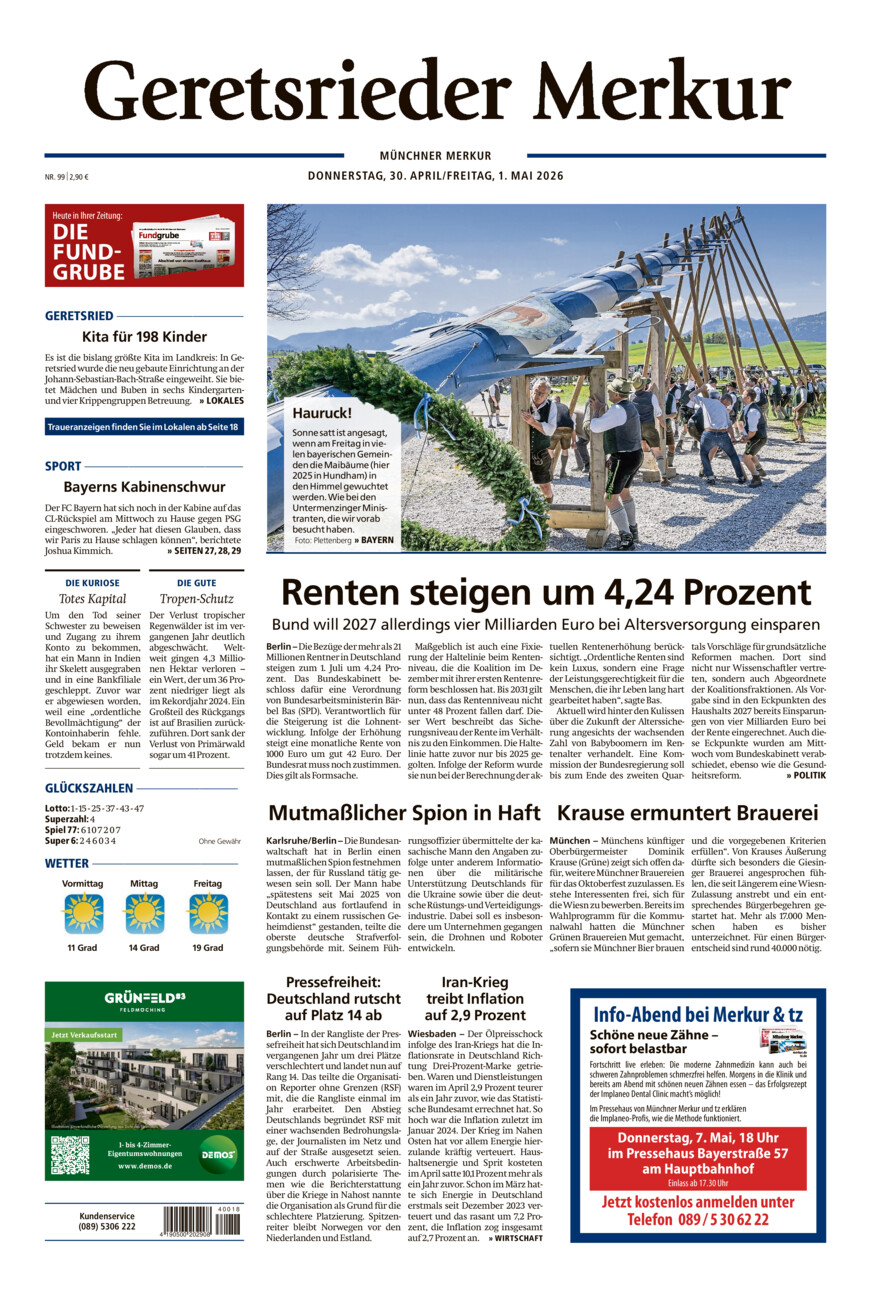 Geretsrieder Merkur vom Donnerstag, 30.04.2026