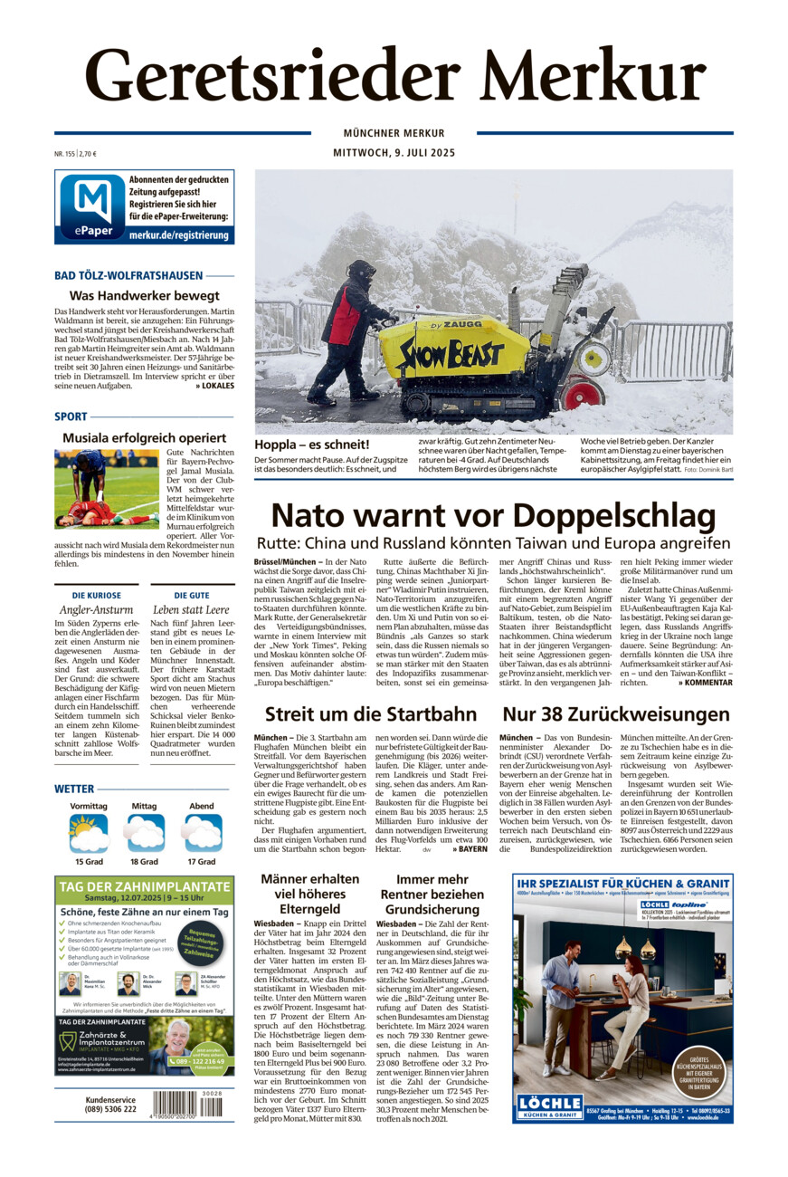 Geretsrieder Merkur vom Mittwoch, 09.07.2025