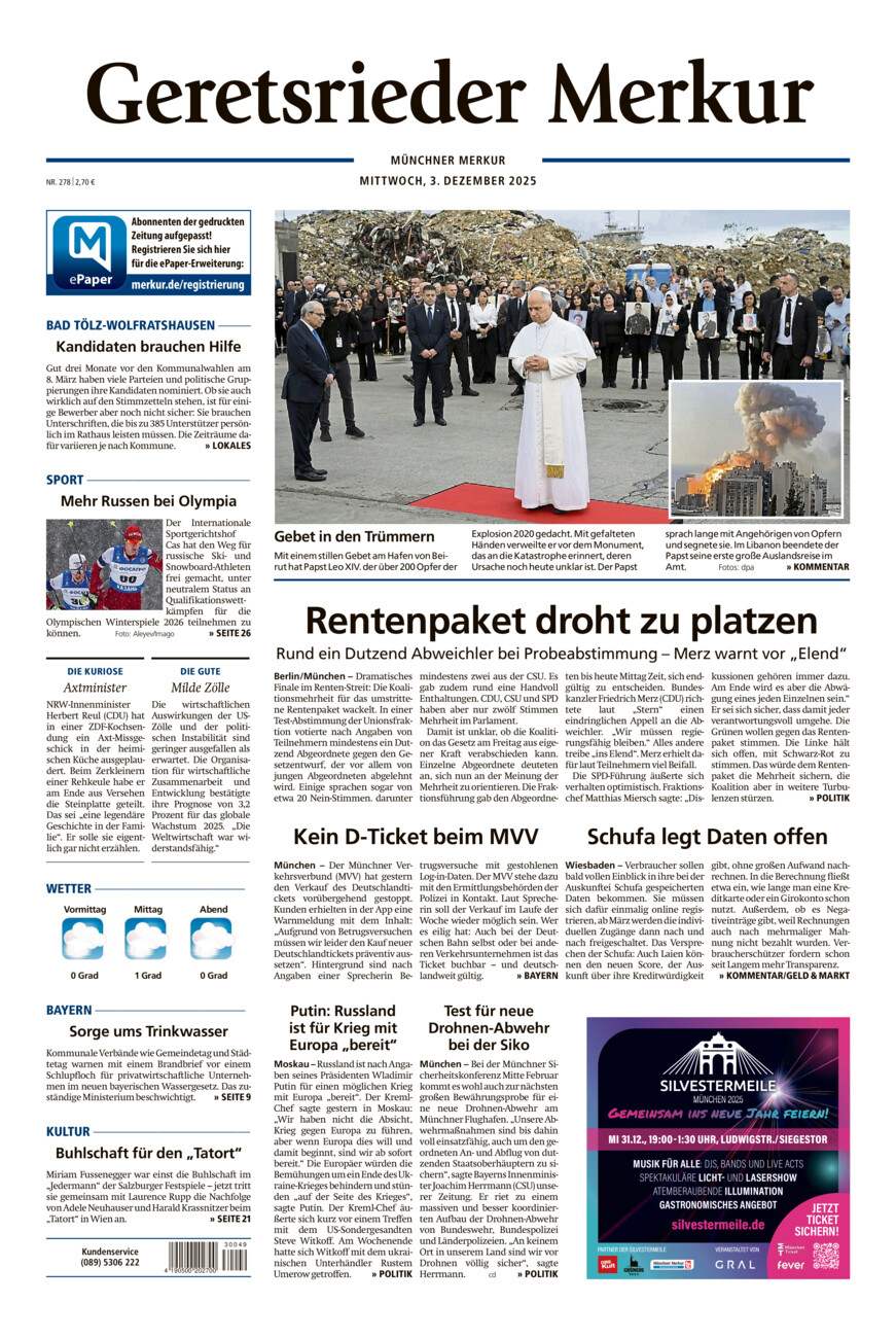 Geretsrieder Merkur vom Mittwoch, 03.12.2025