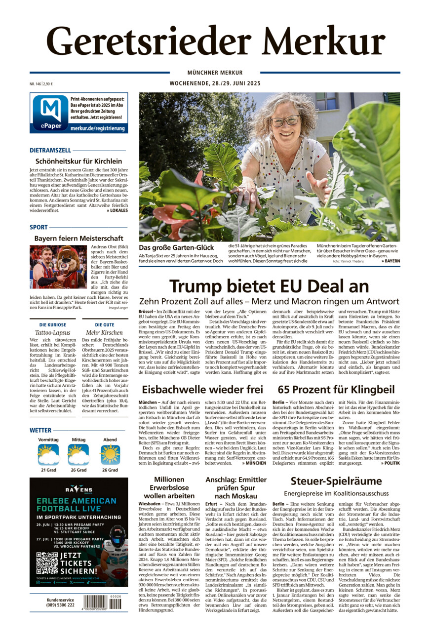 Geretsrieder Merkur vom Samstag, 28.06.2025