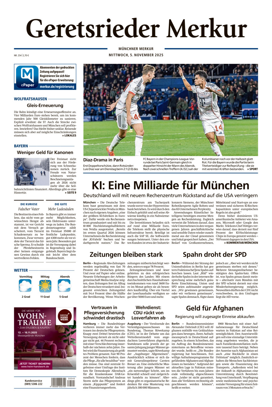 Geretsrieder Merkur vom Mittwoch, 05.11.2025
