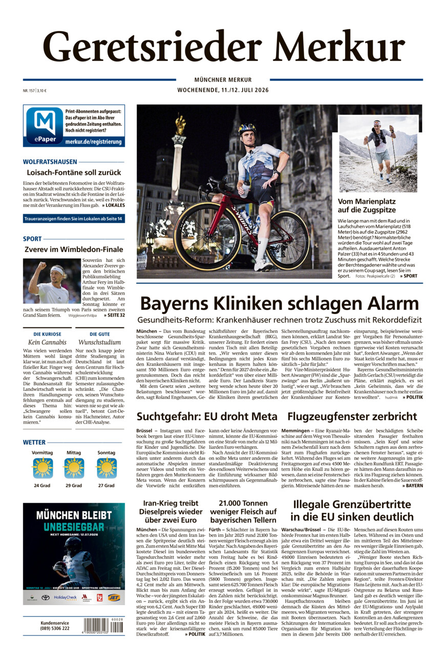 Geretsrieder Merkur vom Samstag, 11.07.2026