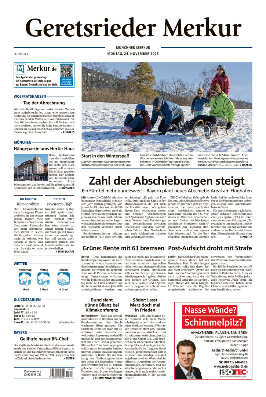 Geretsrieder Merkur vom Montag, 24.11.2025