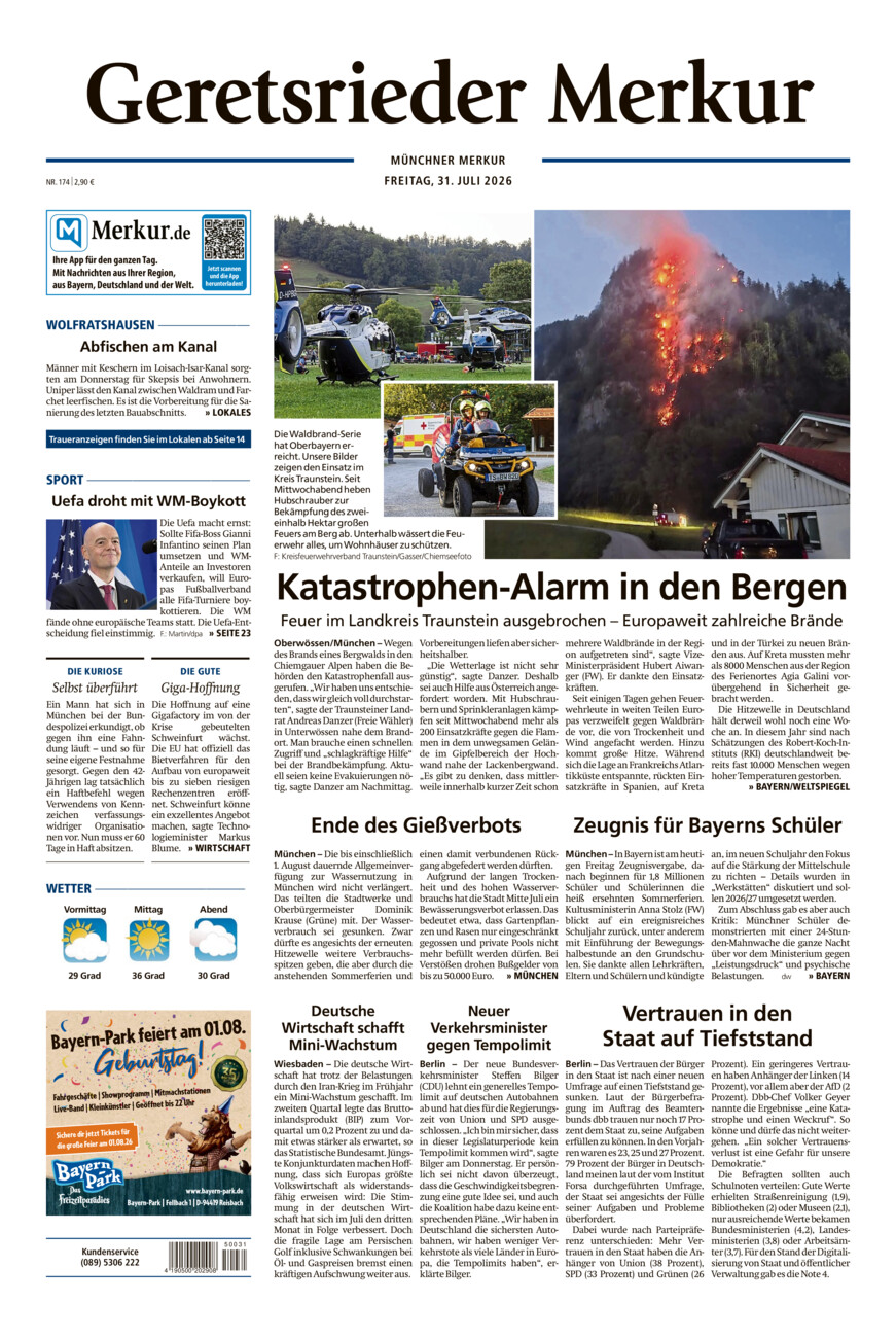 Geretsrieder Merkur vom Freitag, 31.07.2026