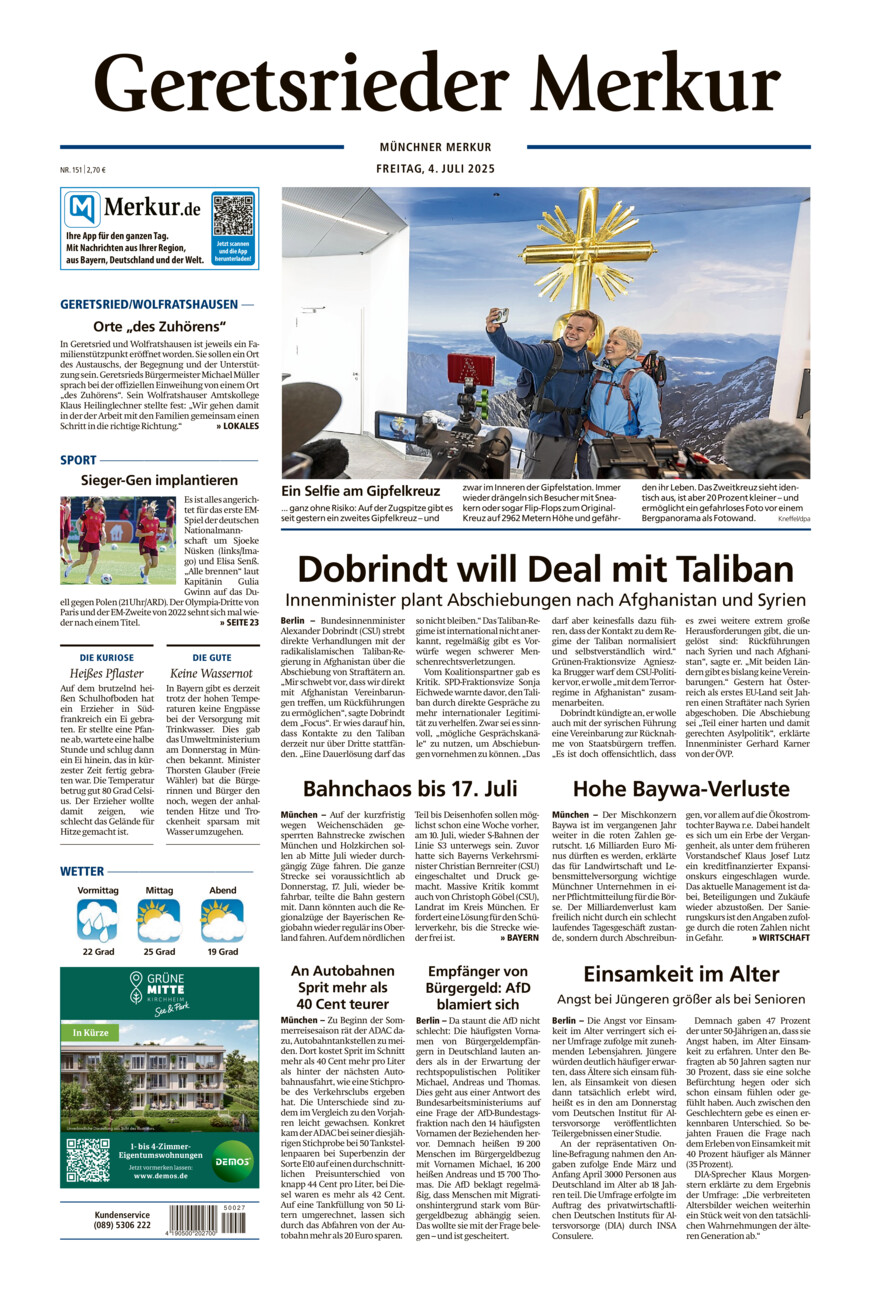 Geretsrieder Merkur vom Freitag, 04.07.2025