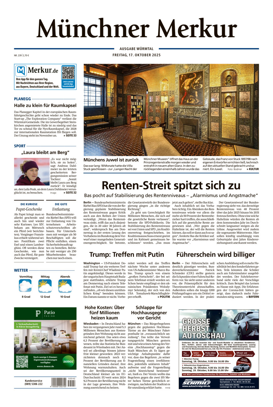 Münchner Merkur - Würmtal vom Freitag, 17.10.2025