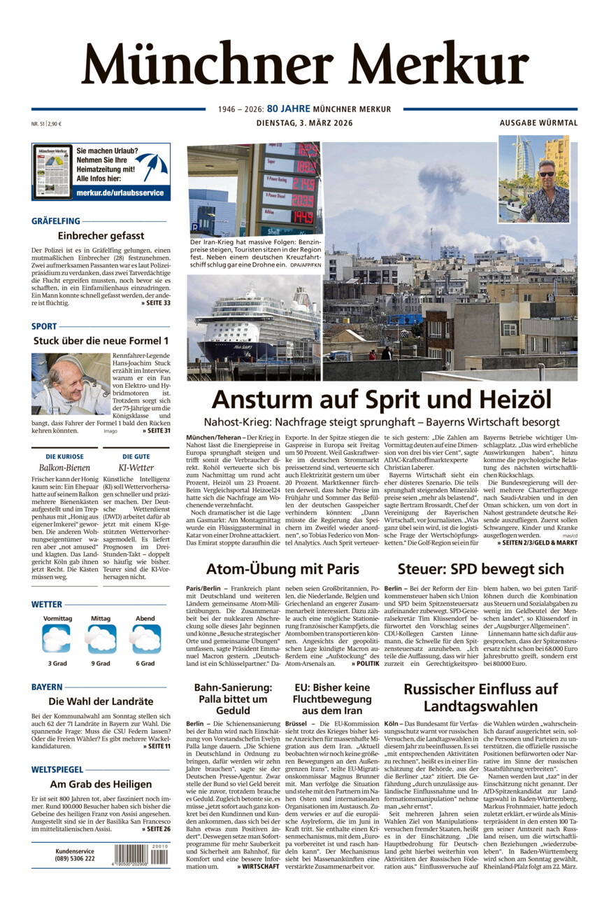 Münchner Merkur - Würmtal vom Dienstag, 03.03.2026