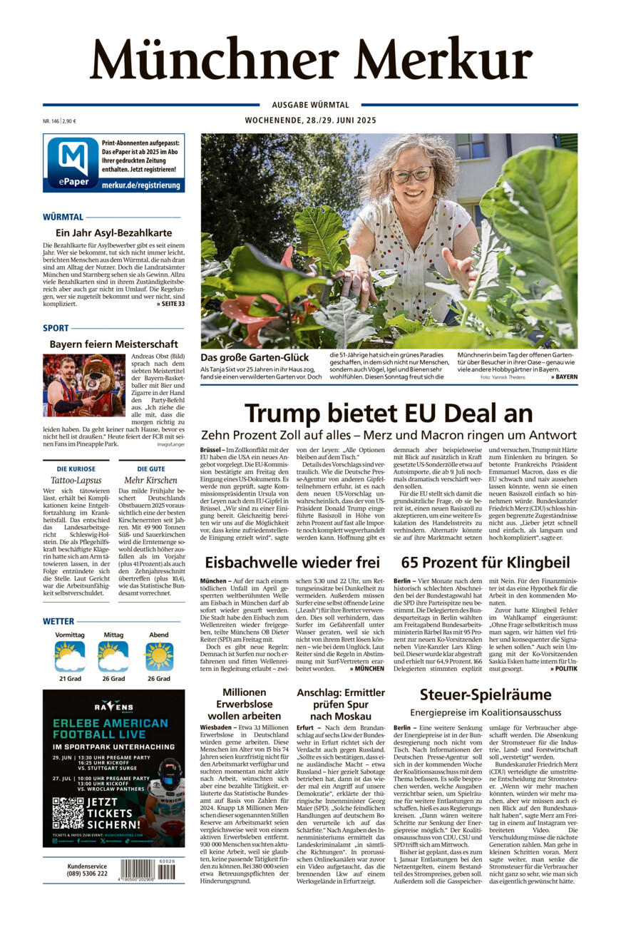 Münchner Merkur - Würmtal vom Samstag, 28.06.2025
