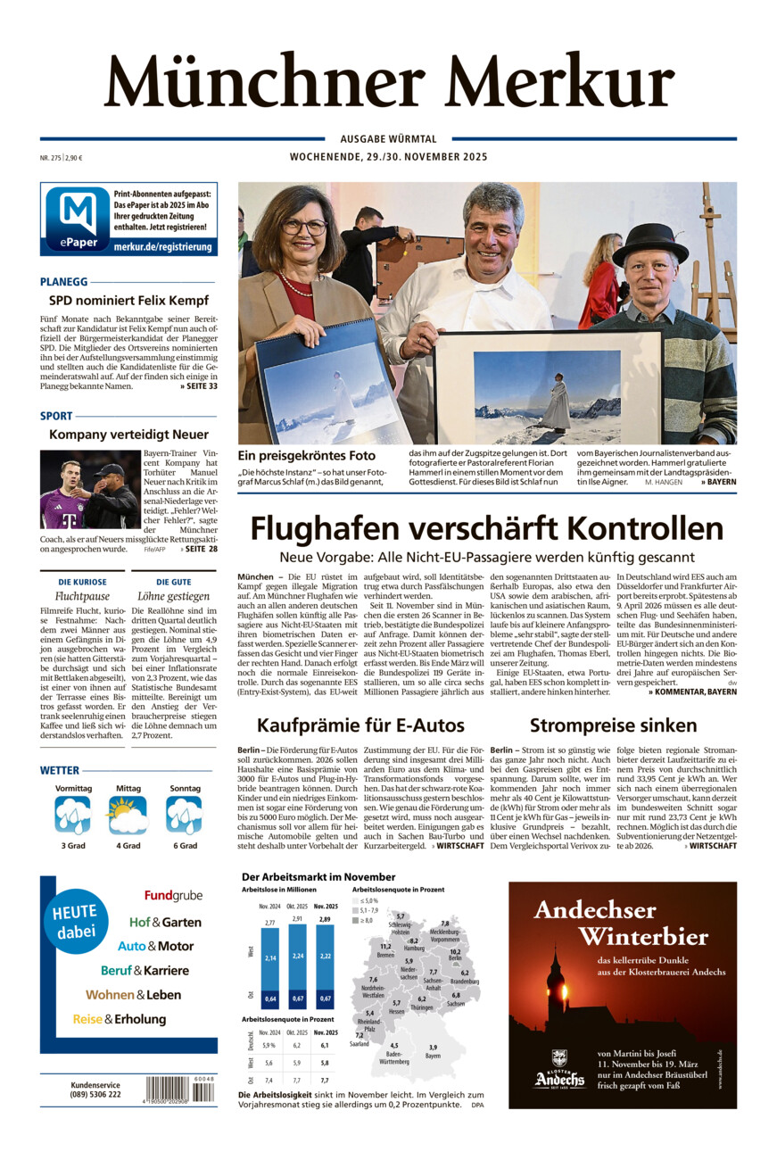 Münchner Merkur - Würmtal vom Samstag, 29.11.2025