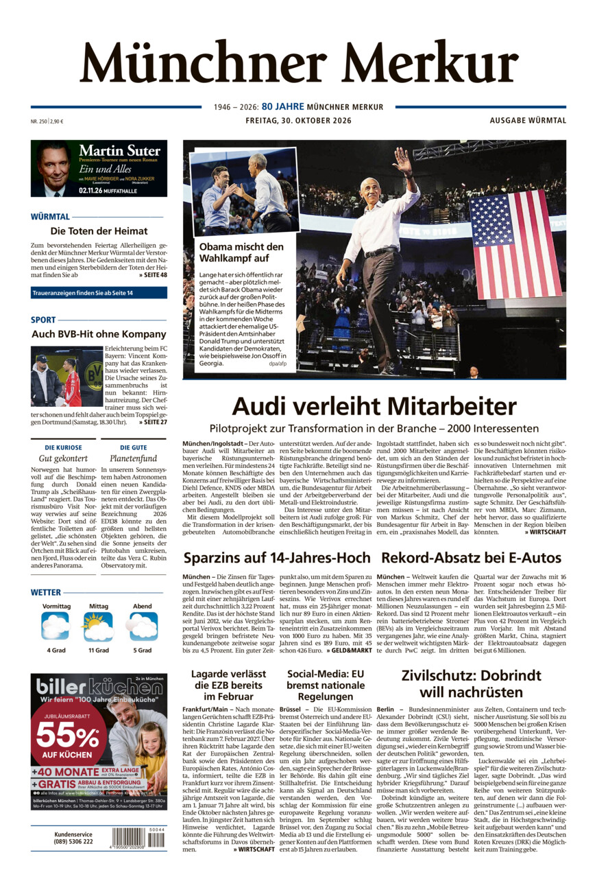Münchner Merkur - Würmtal vom Freitag, 30.10.2026
