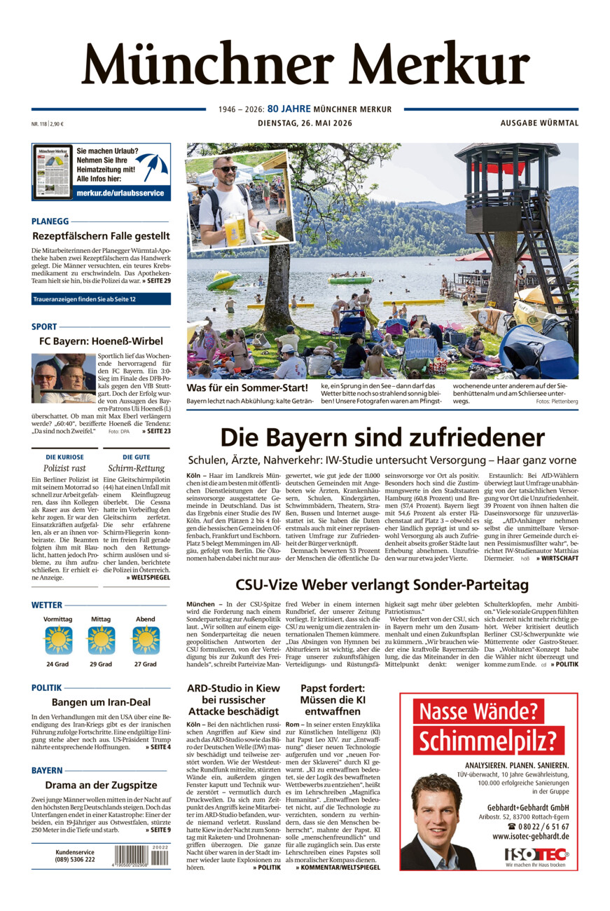 Münchner Merkur - Würmtal vom Dienstag, 26.05.2026