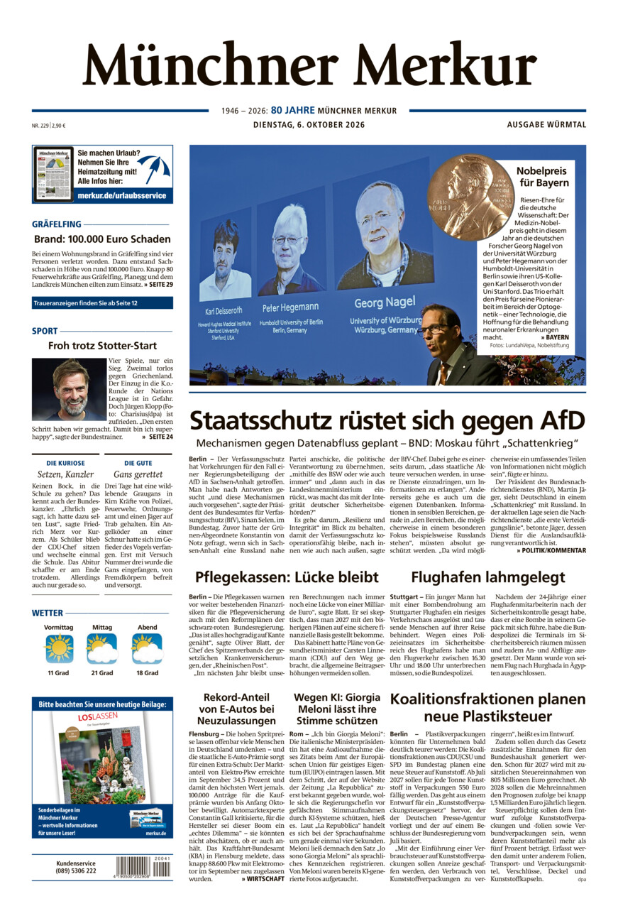 Münchner Merkur - Würmtal vom Dienstag, 06.10.2026