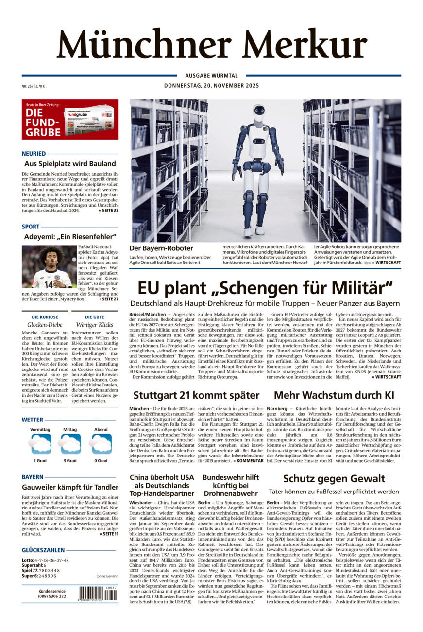 Münchner Merkur - Würmtal vom Donnerstag, 20.11.2025