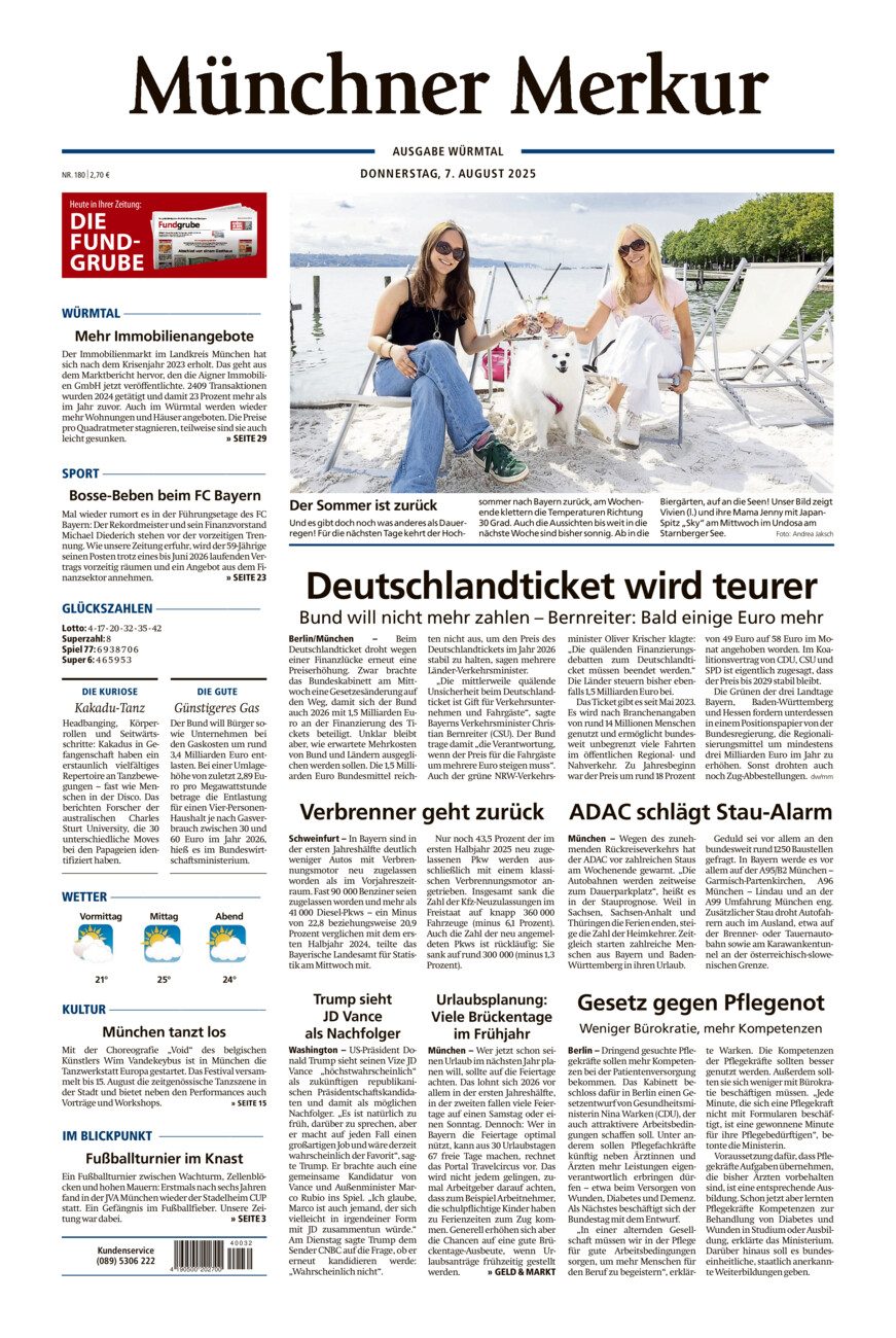 Münchner Merkur - Würmtal vom Donnerstag, 07.08.2025