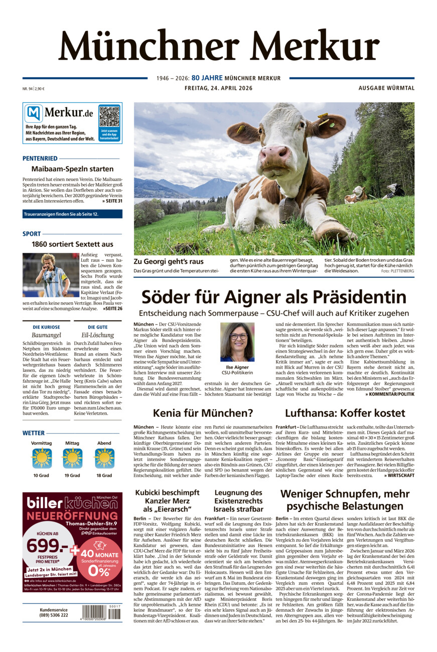 Münchner Merkur - Würmtal vom Freitag, 24.04.2026
