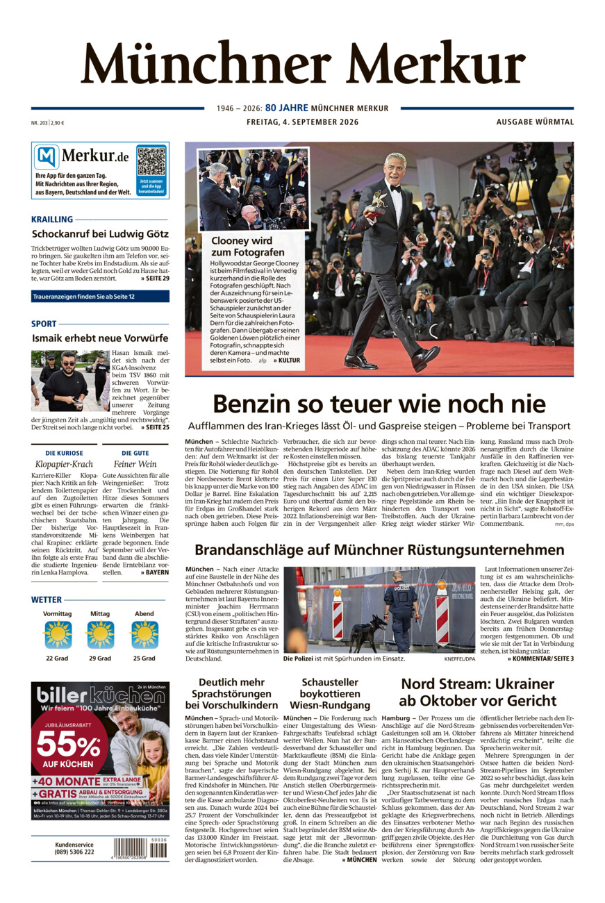 Münchner Merkur - Würmtal vom Freitag, 04.09.2026