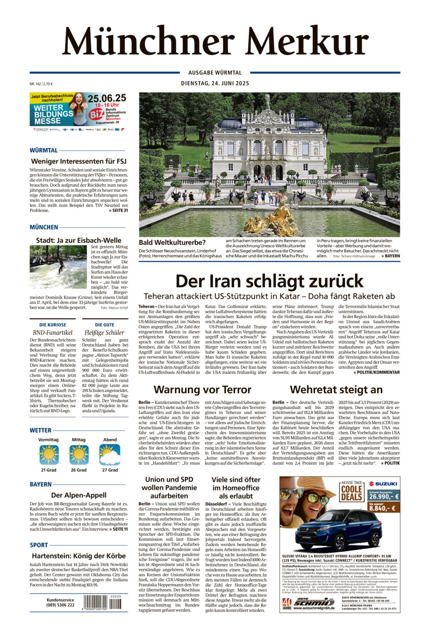 Münchner Merkur - Würmtal vom Dienstag, 24.06.2025