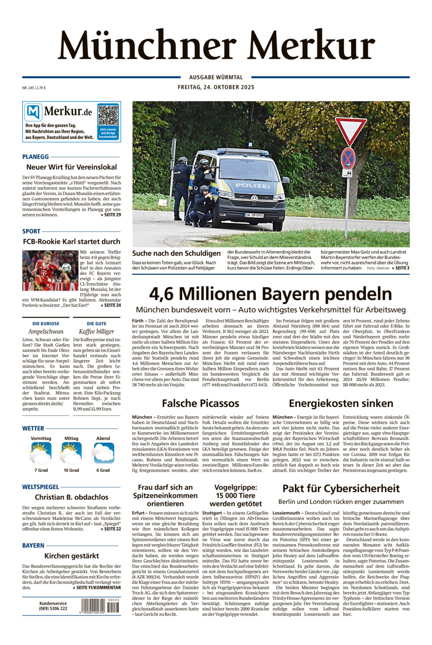 Münchner Merkur - Würmtal vom Freitag, 24.10.2025