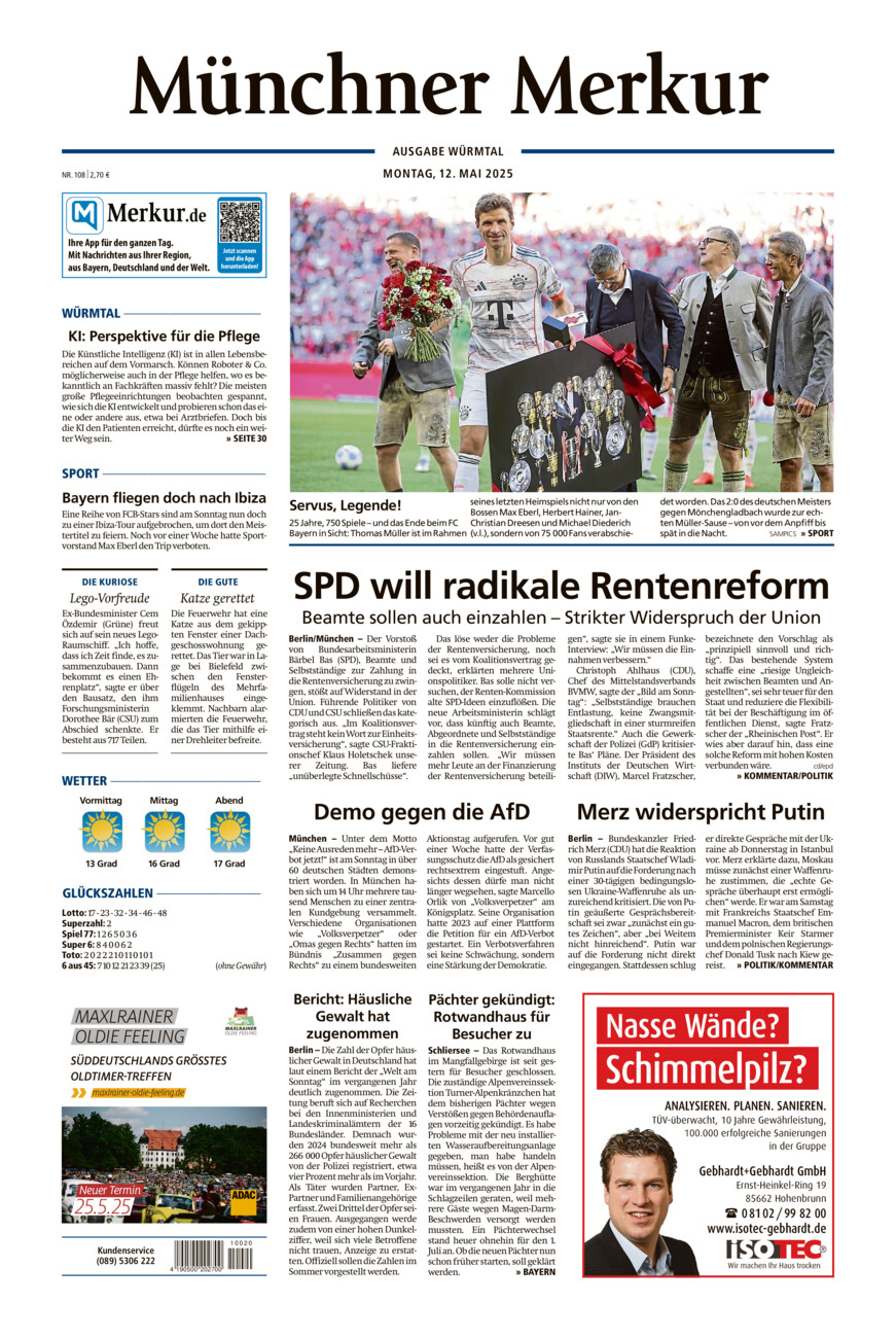 Münchner Merkur - Würmtal vom Montag, 12.05.2025