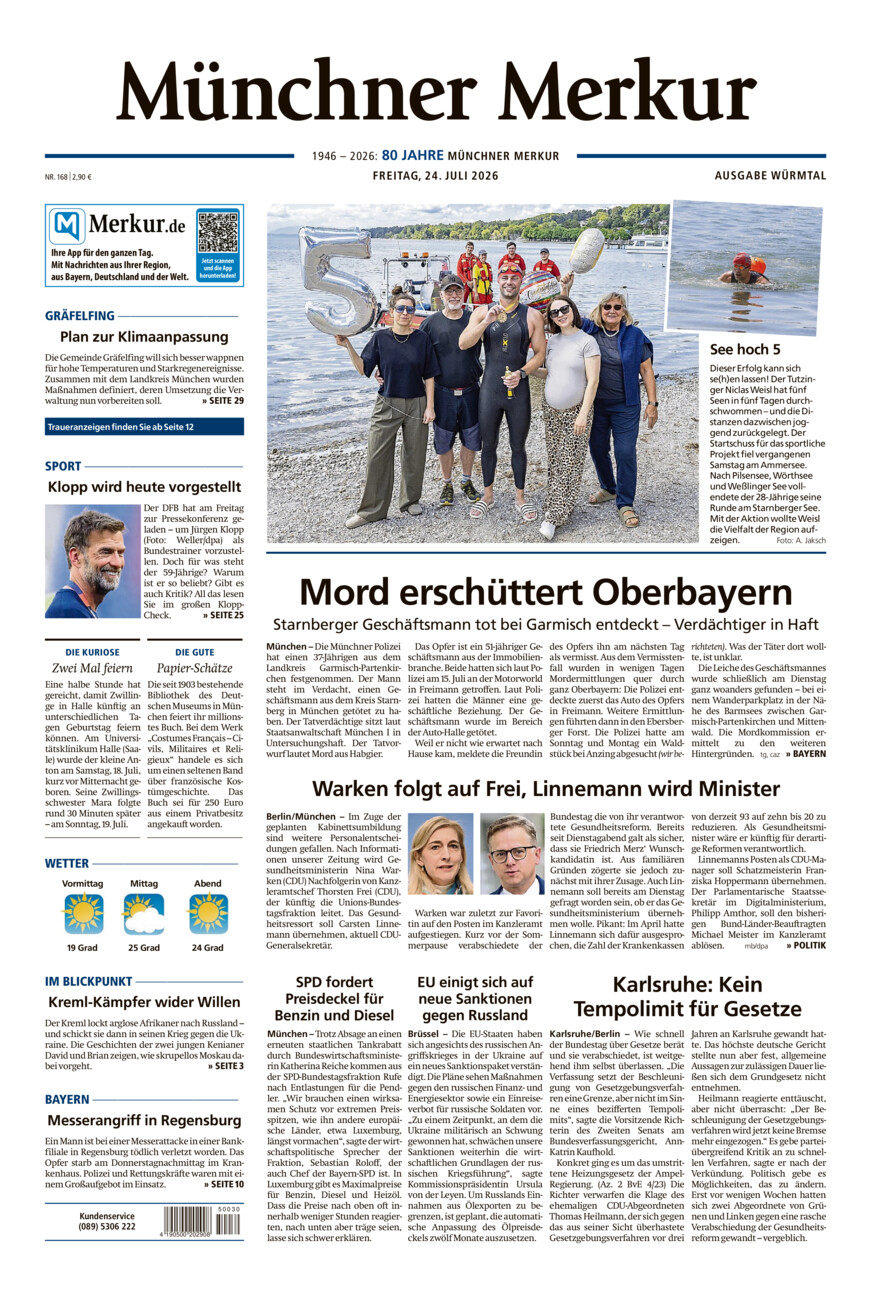 Münchner Merkur - Würmtal vom Freitag, 24.07.2026