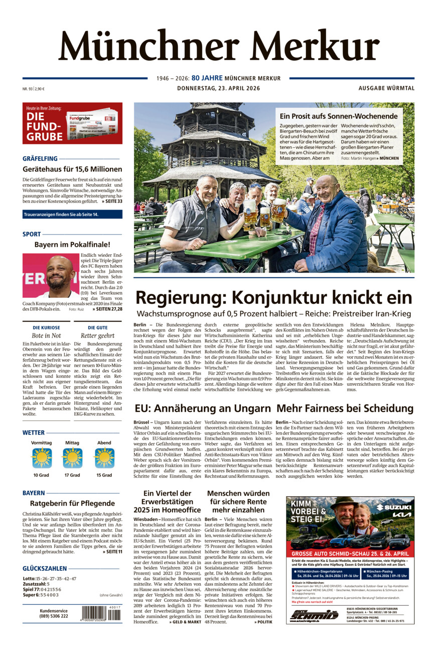 Münchner Merkur - Würmtal vom Donnerstag, 23.04.2026