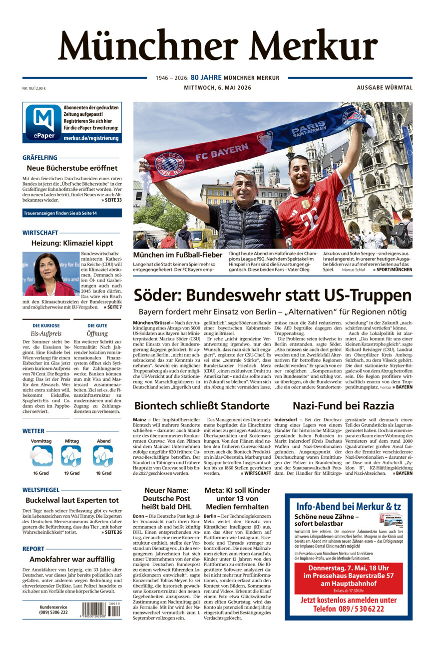 Münchner Merkur - Würmtal vom Mittwoch, 06.05.2026