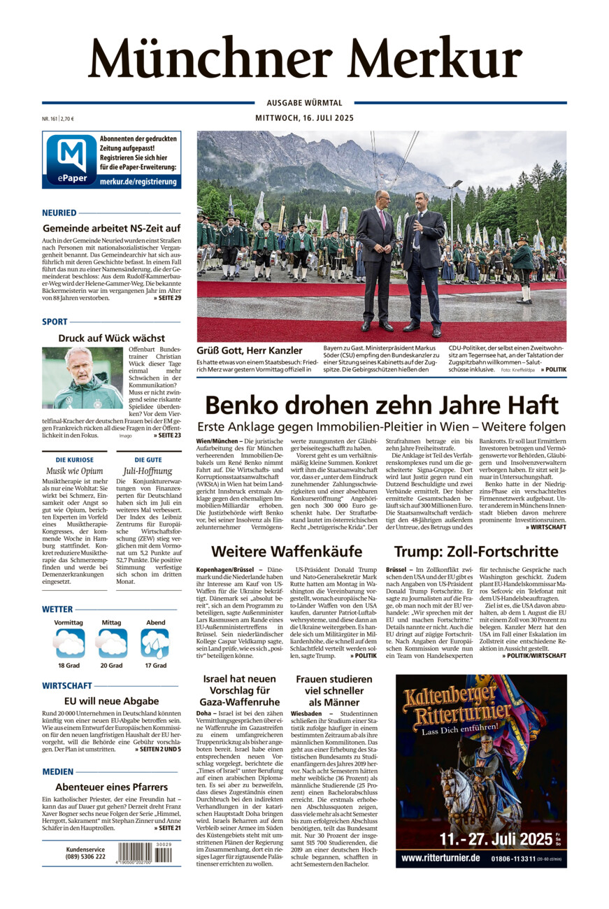 Münchner Merkur - Würmtal vom Mittwoch, 16.07.2025