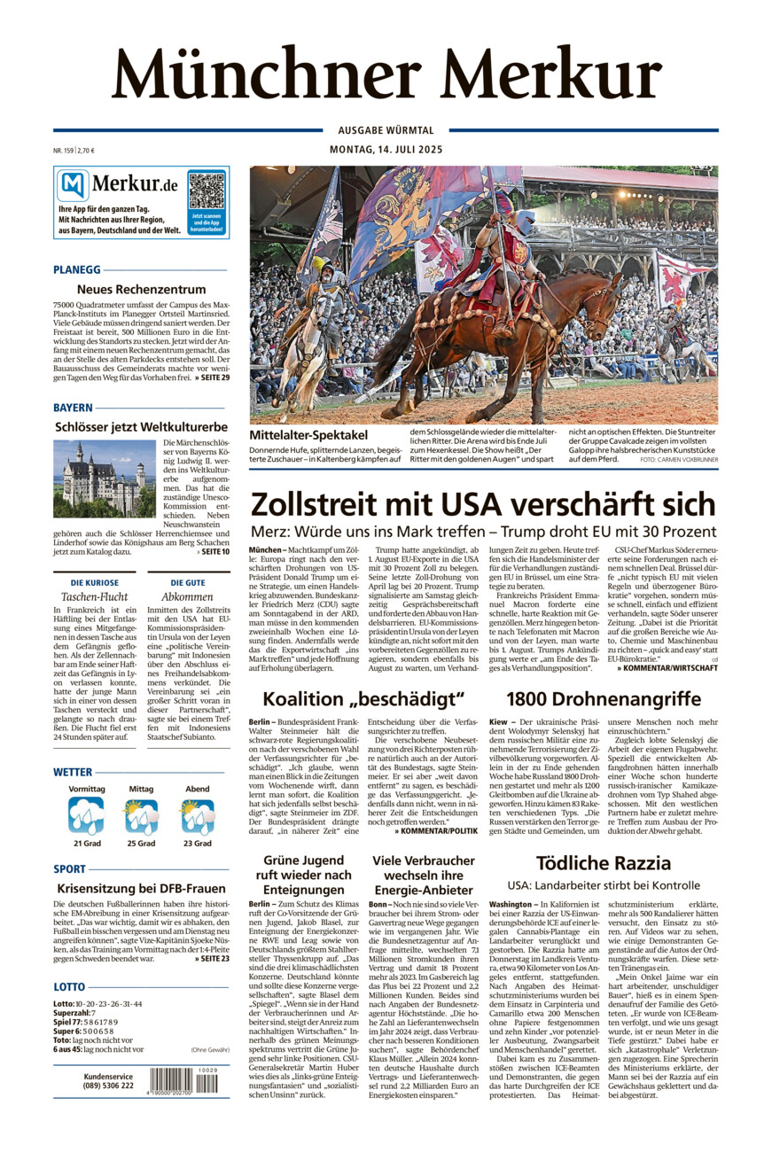 Münchner Merkur - Würmtal vom Montag, 14.07.2025