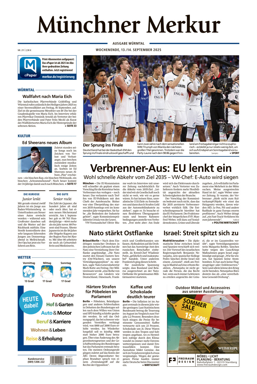Münchner Merkur - Würmtal vom Samstag, 13.09.2025