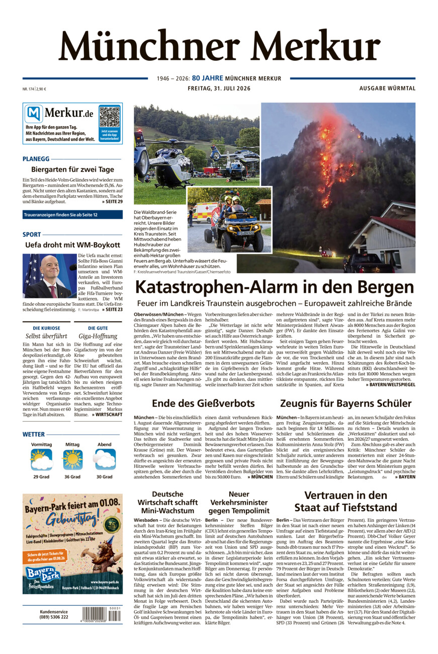 Münchner Merkur - Würmtal vom Freitag, 31.07.2026
