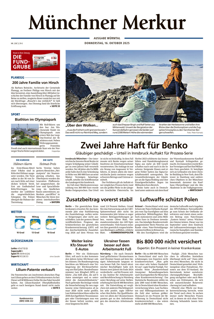 Münchner Merkur - Würmtal vom Donnerstag, 16.10.2025