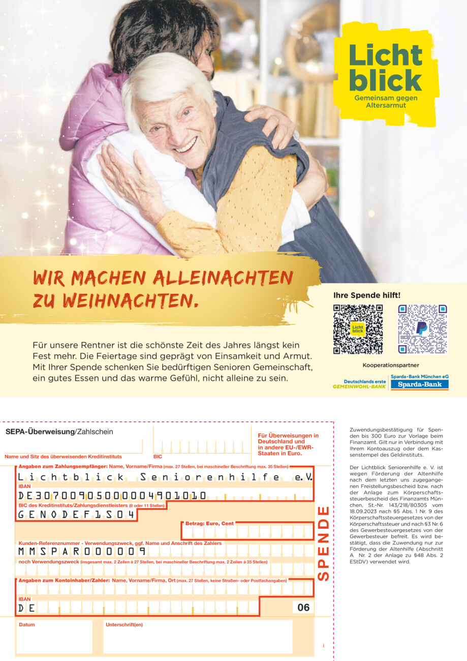 Lichtblick Seniorenhilfe vom Samstag, 06.12.2025