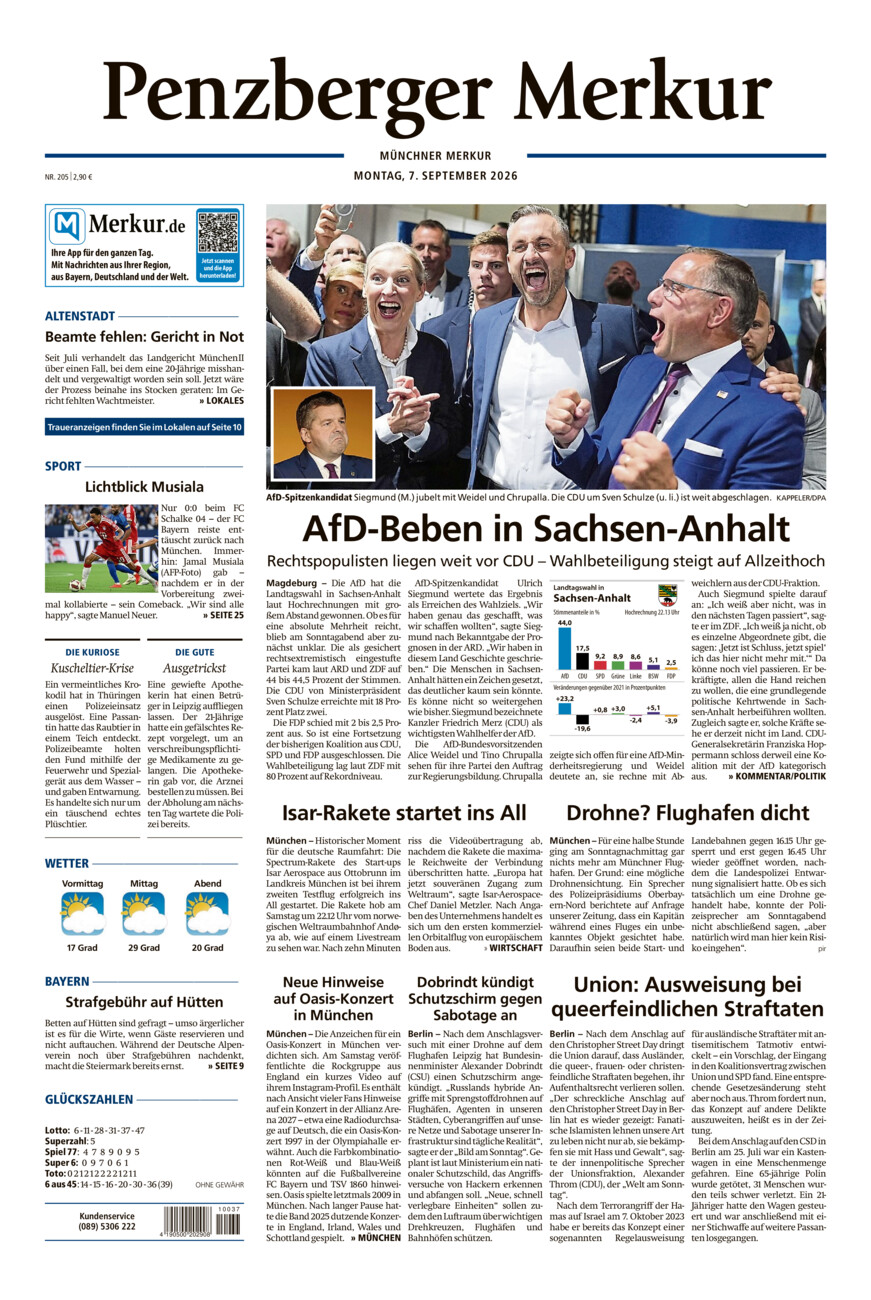 Penzberger Merkur vom Montag, 07.09.2026