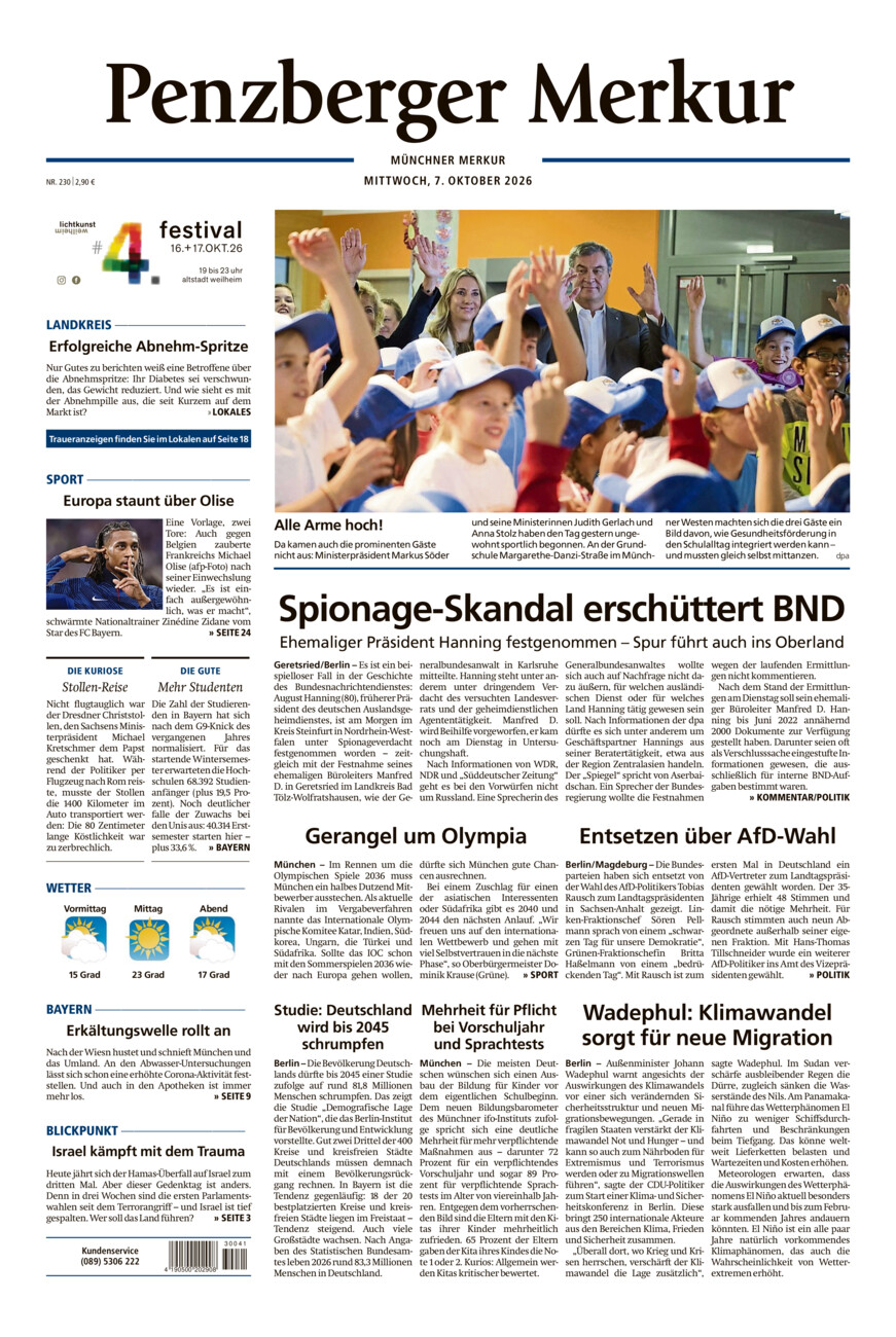 Penzberger Merkur vom Mittwoch, 07.10.2026