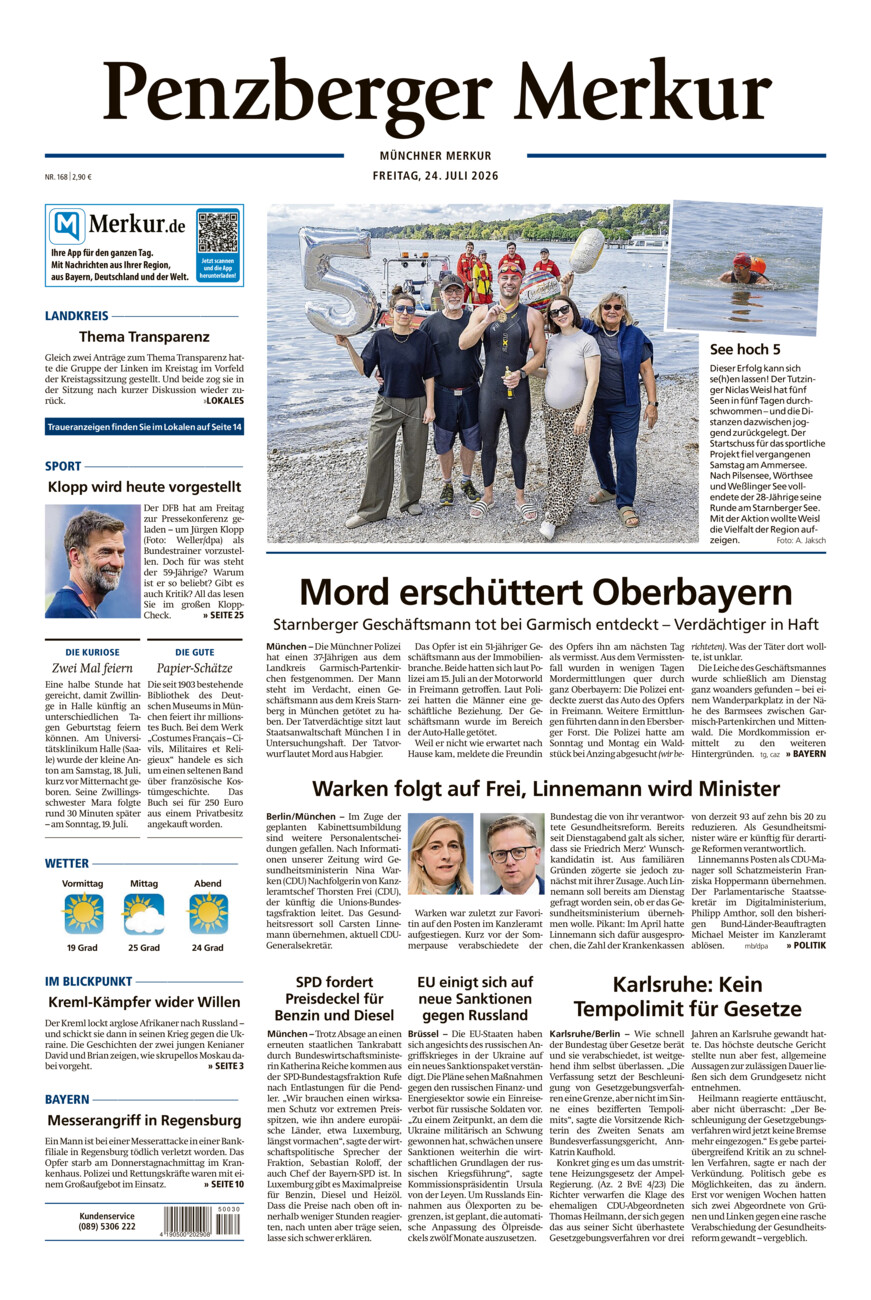 Penzberger Merkur vom Freitag, 24.07.2026