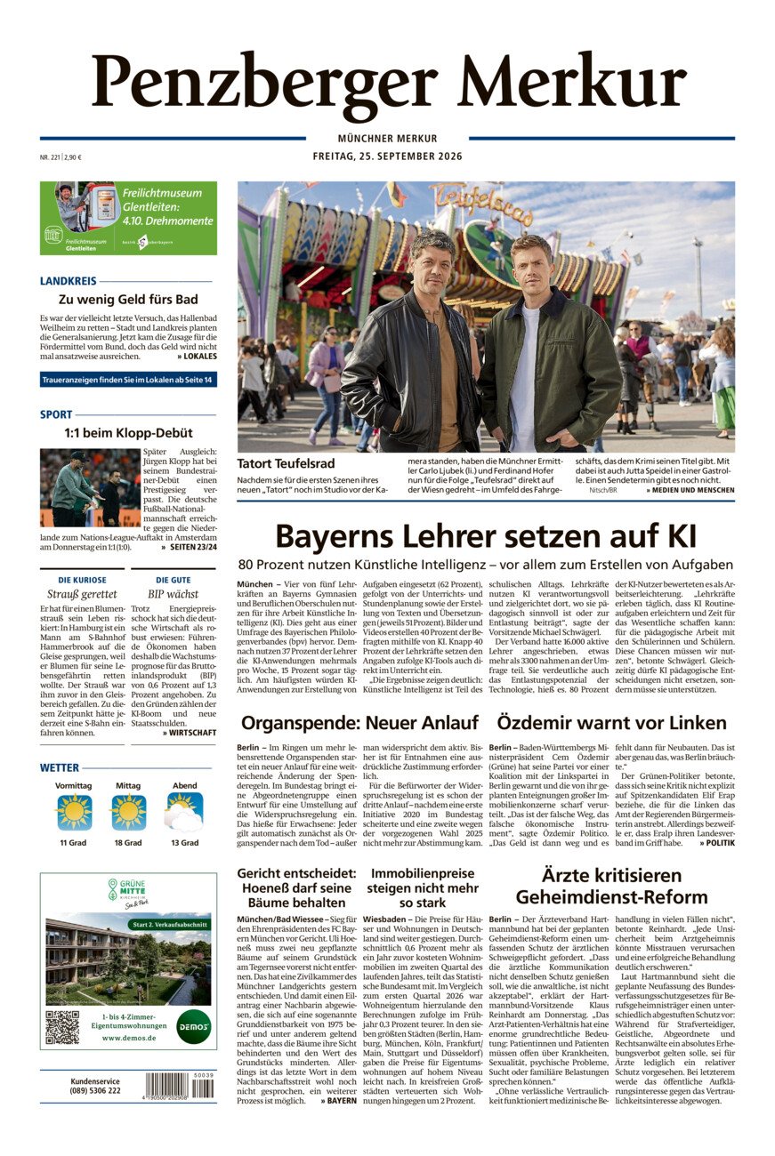 Penzberger Merkur vom Freitag, 25.09.2026