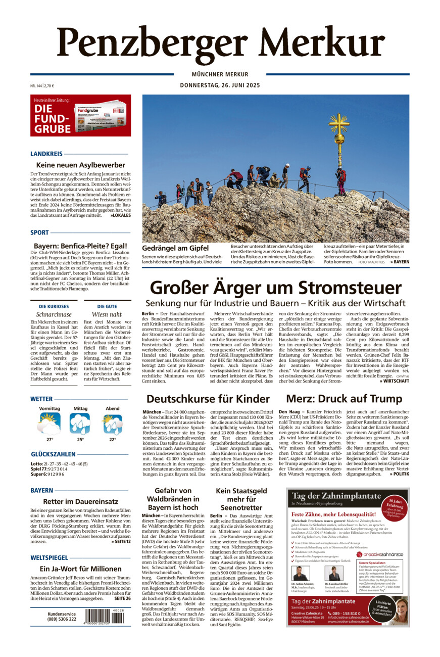 Penzberger Merkur vom Donnerstag, 26.06.2025