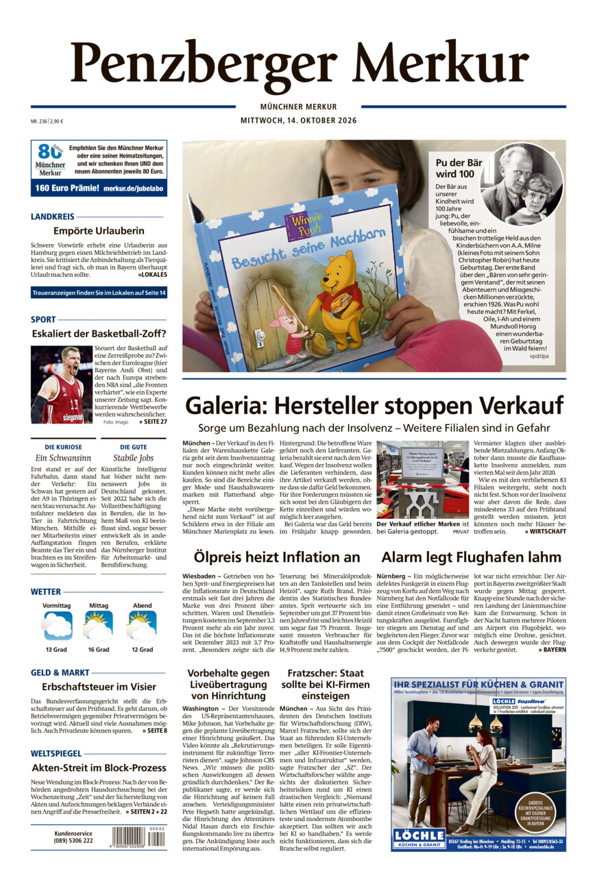 Penzberger Merkur vom Mittwoch, 14.10.2026
