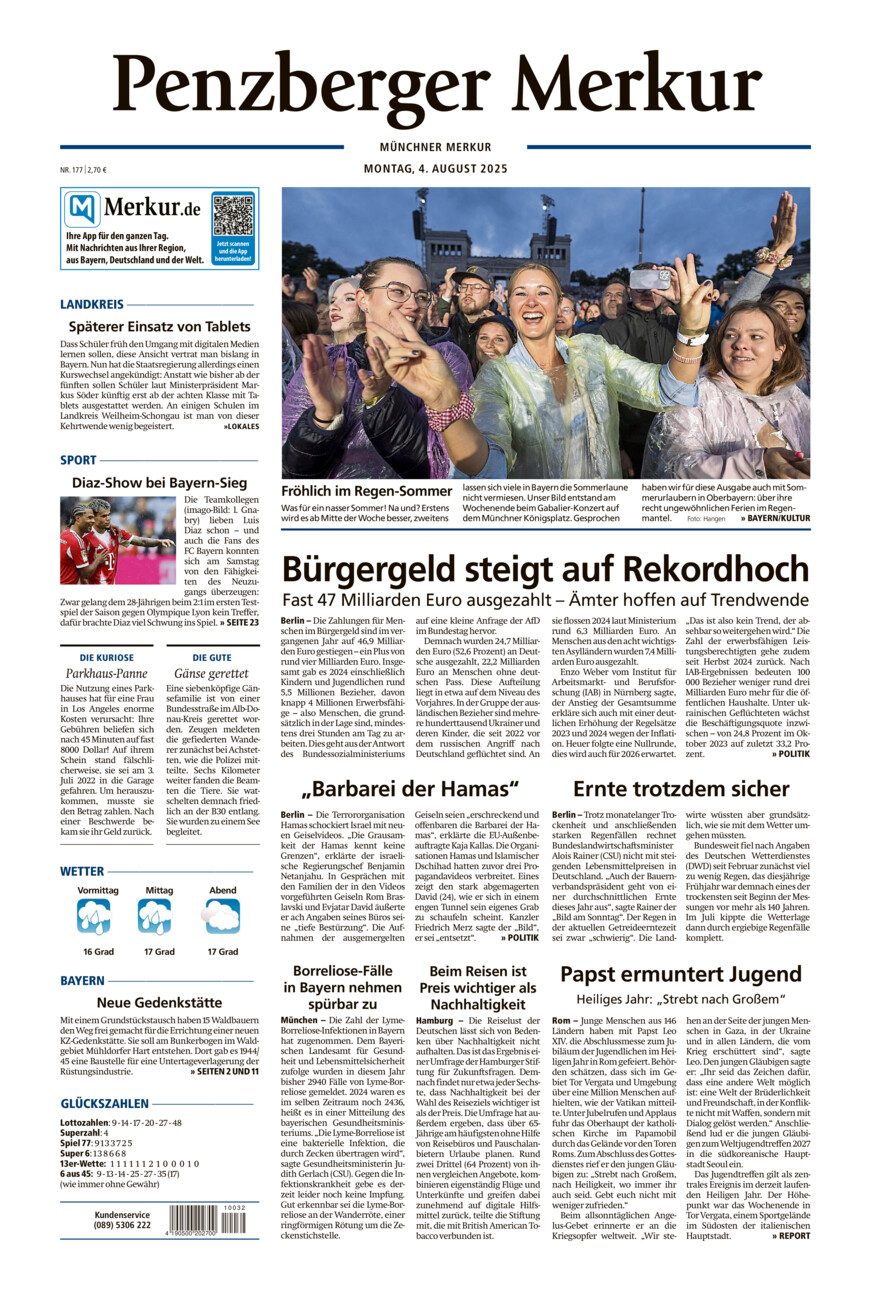 Penzberger Merkur vom Montag, 04.08.2025